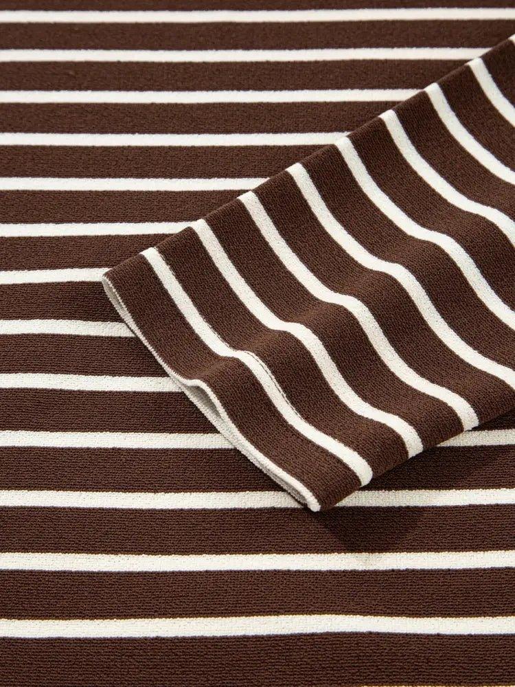 Stripe Cropped Crew Neck Long Sleeve T Shirt - Update AvenueT-ShirtsTrendsi1001001493425451001001493425457c13a6d1ac6846c793ec76505a8b39ff - Max - OriginBrown Stripe