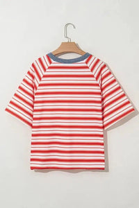 Stripe Print Contrast Collar Raglan Sleeve T Shirt - Update AvenueT-ShirtsTrendsi1001004095011001001004095011005d0d9b63 - 6d90 - 4726 - 88aa - 2a104bff5050 - Max - OriginCoral