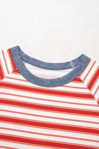 Stripe Print Contrast Collar Raglan Sleeve T Shirt - Update AvenueT-ShirtsTrendsi100100409501100100100409501100515ddb73 - 743f - 47fd - a429 - 9ebebd48817f - Max - OriginCoral