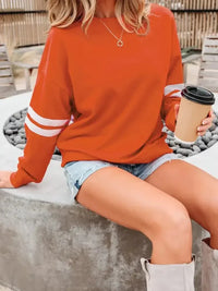 Stripe Round Neck Long Sleeve Sweatshirt - Update AvenueDaily EssentialsTrendsi1001002934670991001002934670990b476e30 - 399e - 4082 - 82f6 - 4c8793e1cba3 - Max - OriginOrange - red
