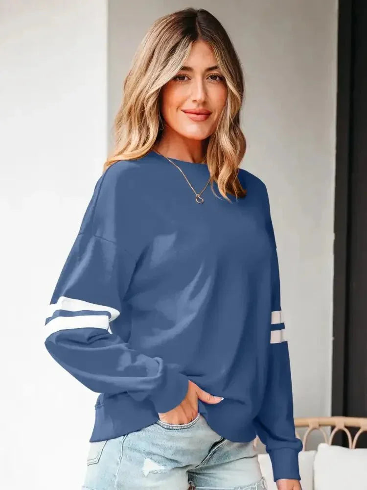 Stripe Round Neck Long Sleeve Sweatshirt - Update AvenueDaily EssentialsTrendsi10010029346715510010029346715565db3ce2 - e899 - 4025 - 8e4e - 8071448a7c0c - Max - OriginBlue