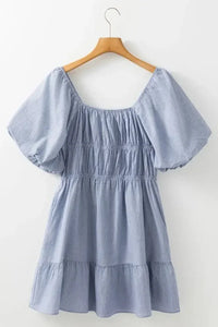 Striped Bubble Sleeve Ruched Babydoll Dress - Update AvenueTrendsi10010061072316010010061072316004caa277 - 6015 - 427b - ad21 - d444a15a4e4b - MaxLight Blue