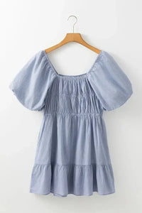 Striped Bubble Sleeve Ruched Babydoll Dress - Update AvenueTrendsi1001006107231601001006107231603000a2a6 - 2253 - 413c - a77c - 34515ee0ae1b - MaxLight Blue