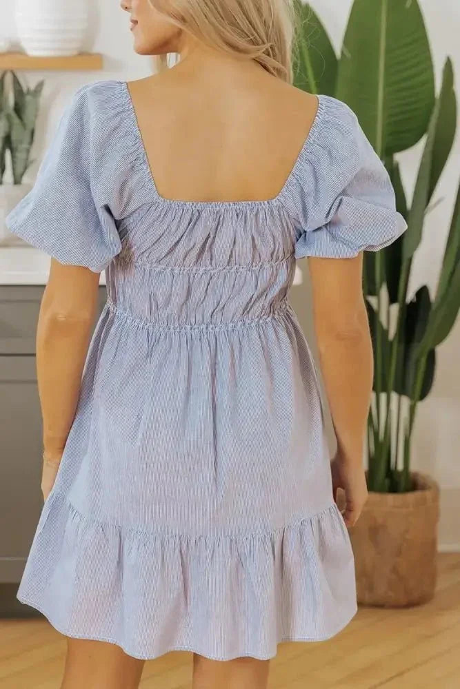 Striped Bubble Sleeve Ruched Babydoll Dress - Update AvenueTrendsi10010061072316010010061072316035d75dbd - 44dc - 45a6 - ad57 - 05bde664a5f1 - MaxLight Blue