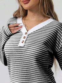 Striped Button Detail Long Sleeve Top - Update AvenueT-ShirtsTrendsi100100209373721100100209373721665dc4d4 - aed9 - 49d5 - b9bf - acac4e3d43df - Max - OriginGray