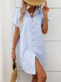 Striped Button Down Short Sleeve Mini Dress - Update AvenueEffortless Elegance: DressesTrendsi1001005078518891001005078518895bbcd420 - 1418 - 4228 - 80f9 - a305ae541542 - MaxLight Blue
