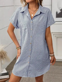 Striped Button Down Short Sleeve Mini Dress - Update AvenueEffortless Elegance: DressesTrendsi10010050785579710010050785579772ac2169 - 3007 - 4807 - 89b7 - 84cb4383748a - MaxDark Blue