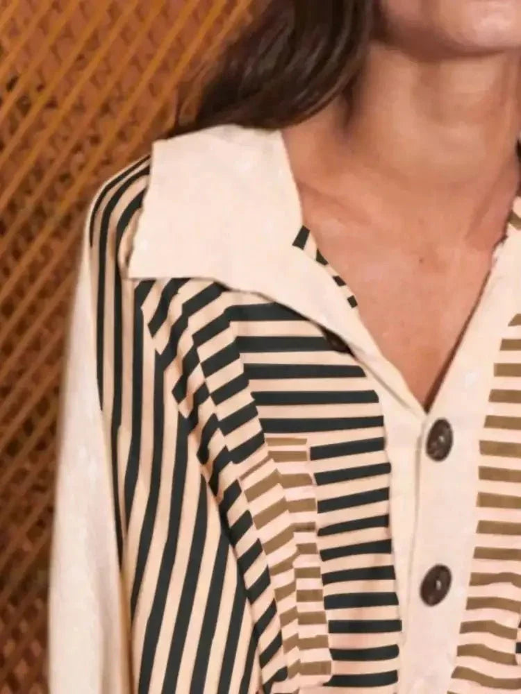 Striped Button Front Casual Top - Update AvenueT-ShirtsTrendsi1004004417908001004004417908004cebabfe - 04d2 - 4606 - a0f1 - 0f1fa8c4f003 - Max - OriginBlack And Orange