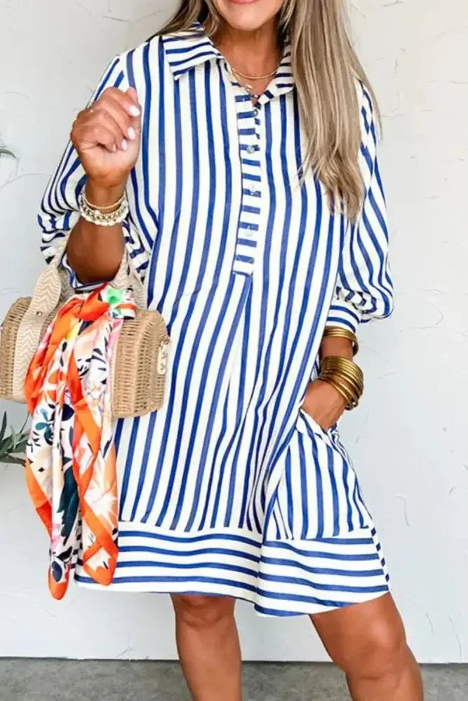 Striped Button Front Dress - Update AvenueCasual DressesTrendsi100100171471498100100171471498Striped Button Front DressStripe