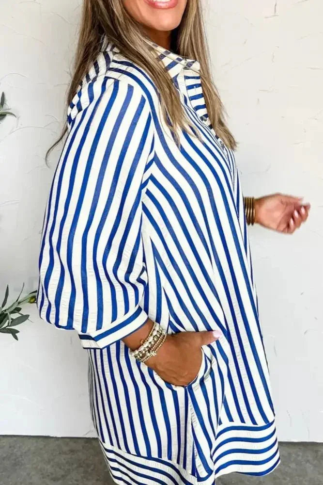 Striped Button Front Dress - Update AvenueCasual DressesTrendsi100100171471498100100171471498Striped Button Front DressStripe