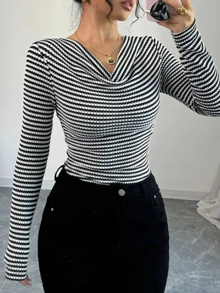 Striped Cowl Neck Long Sleeve T-Shirt - Update AvenueT-ShirtsTrendsi100100658395873100100658395873277253ac - 958c - 43ba - b03c - d09cf9b9e44d - Max - OriginBlack