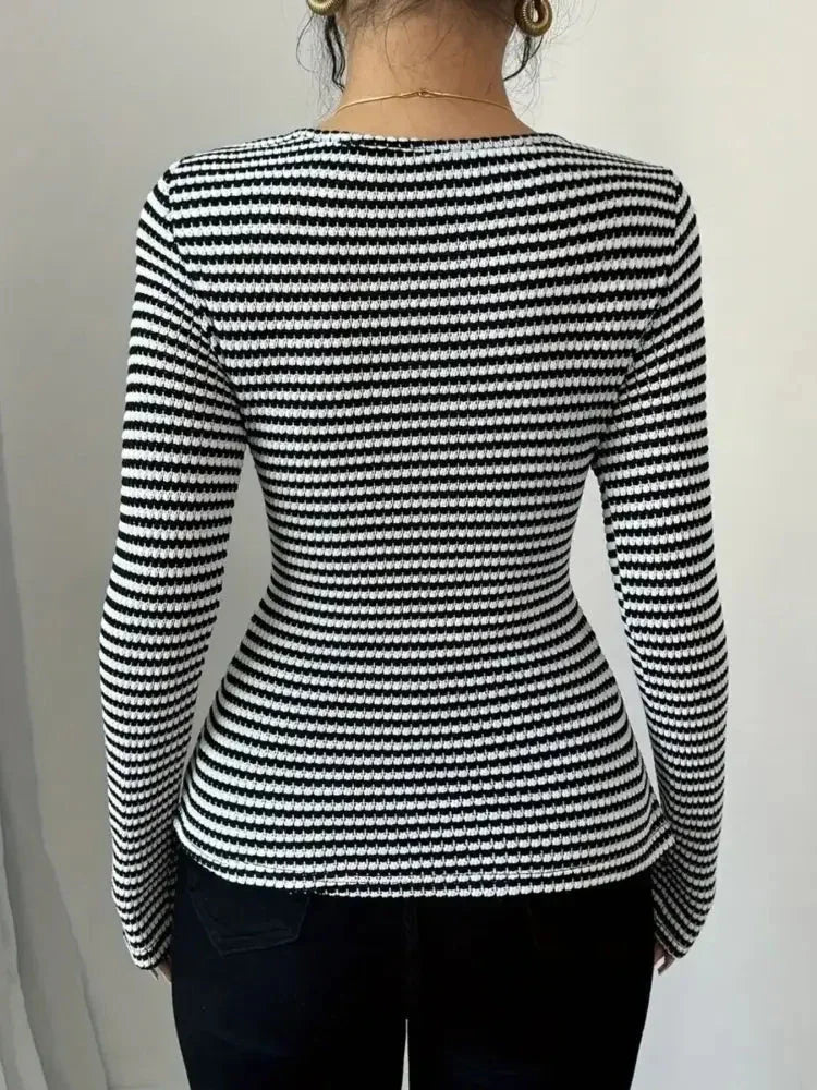 Striped Cowl Neck Long Sleeve T-Shirt - Update AvenueT-ShirtsTrendsi100100658395873100100658395873796df03c - 4682 - 4d9c - bd5c - fe4c757a5622 - Max - OriginBlack