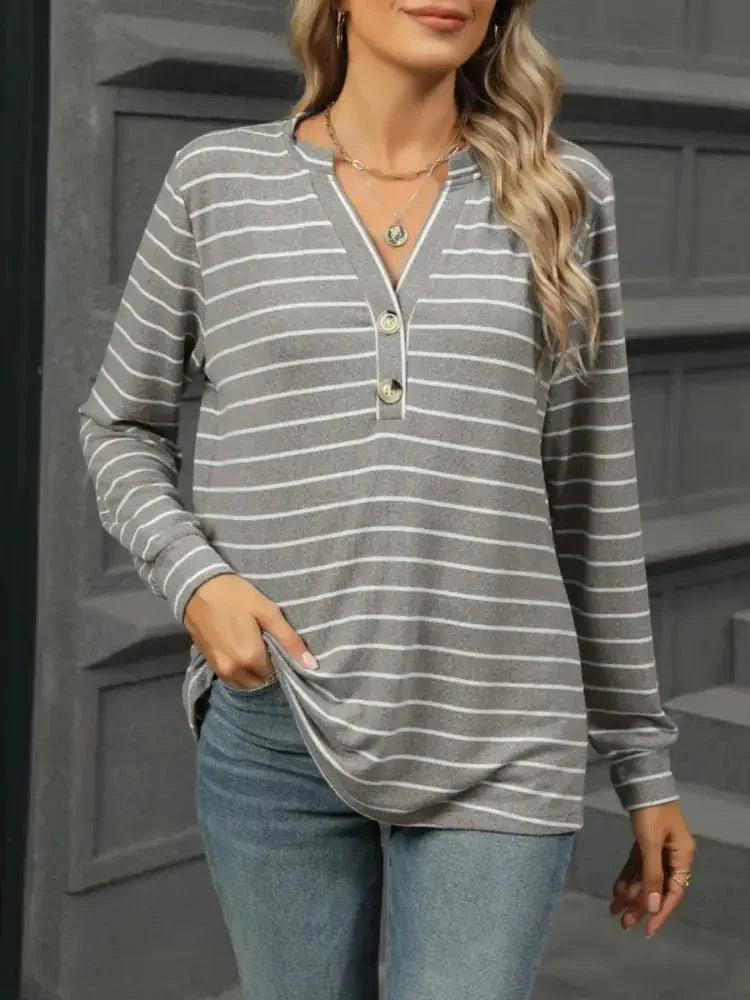 Striped Henley T-Shirt with Button Detail - Update AvenueDaily EssentialsTrendsi100100511291197100100511291197bb5261c0 - c0f3 - 4aa9 - 8144 - 19a90ef96ee2 - Max - OriginGray