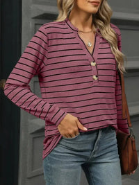 Striped Henley T-Shirt with Button Detail - Update AvenueDaily EssentialsTrendsi100100511291636100100511291636c40a001b - c5a2 - 4c97 - 8d9b - 718676a9428b - Max - OriginMoonlit Mauve
