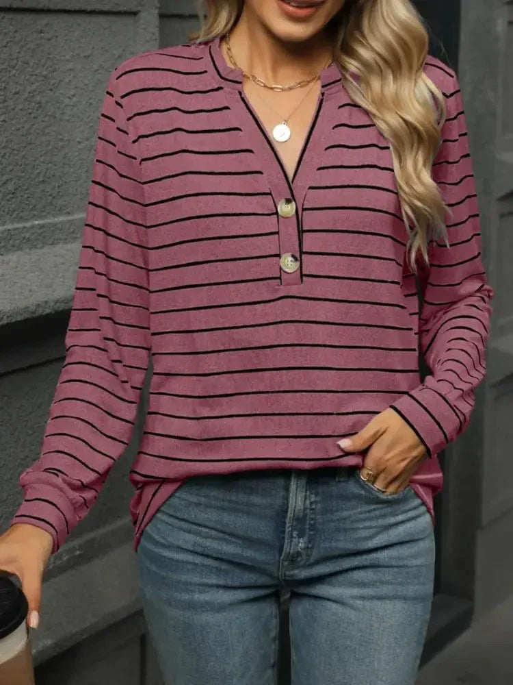 Striped Henley T-Shirt with Button Detail - Update AvenueDaily EssentialsTrendsi100100511291636100100511291636c68164e9 - bf83 - 48d8 - a680 - 5cfc5b04b092 - Max - OriginMoonlit Mauve