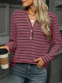 Striped Henley T-Shirt with Button Detail - Update AvenueDaily EssentialsTrendsi1001005112916361001005112916360801993c - 431a - 4690 - b891 - 7293a7a0bcf4 - Max - OriginMoonlit Mauve