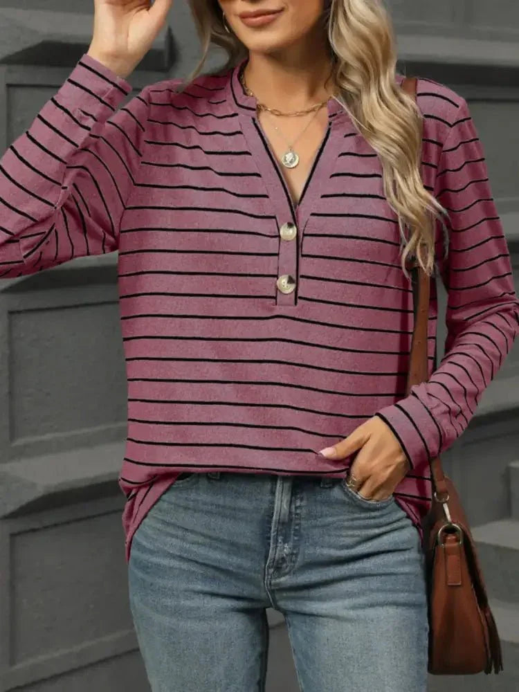 Striped Henley T-Shirt with Button Detail - Update AvenueDaily EssentialsTrendsi1001005112916361001005112916362ef2bf98 - a4a8 - 4cd4 - be00 - 3ee62534567c - Max - OriginMoonlit Mauve