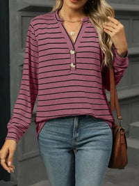 Striped Henley T-Shirt with Button Detail - Update AvenueDaily EssentialsTrendsi100100511291636100100511291636ef797eb0 - 7f52 - 4448 - 99ac - 51a7ffa78b2f - Max - OriginMoonlit Mauve