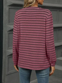 Striped Henley T-Shirt with Button Detail - Update AvenueDaily EssentialsTrendsi100100511291636100100511291636fbc67d31 - c4cb - 4dcf - 956e - 630bf3a399e4 - Max - OriginMoonlit Mauve