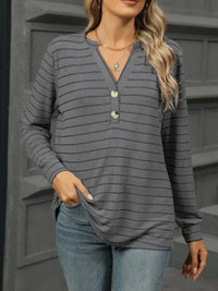 Striped Henley T-Shirt with Button Detail - Update AvenueDaily EssentialsTrendsi10010051129210210010051129210299416766 - bfb6 - 4f76 - b314 - fa8ac9d1872b - Max - OriginDark Gray