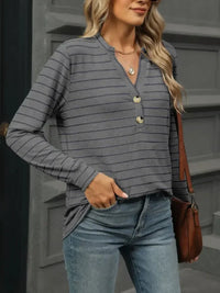 Striped Henley T-Shirt with Button Detail - Update AvenueDaily EssentialsTrendsi1001005112921021001005112921028f7a2d81 - d28f - 497f - 8940 - b8a2dc2a9e3f - Max - OriginDark Gray