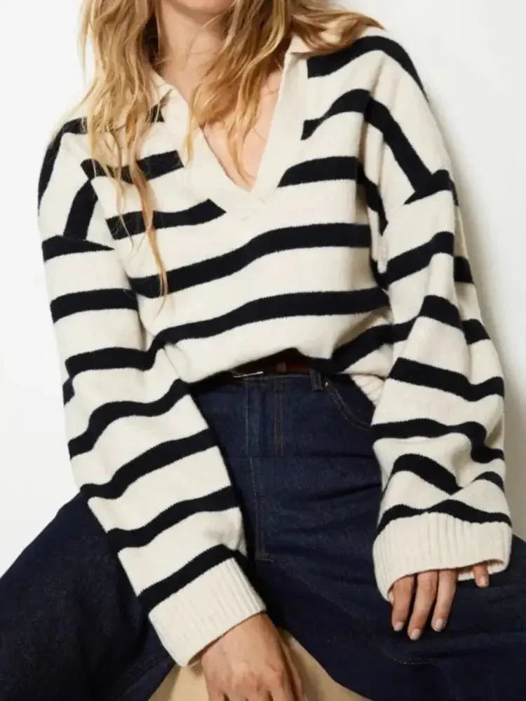 Striped Johnny Collar Long Sleeve Sweater - Update AvenueDaily EssentialsTrendsi1001009432564881001009432564882121a8b0 - 0658 - 40de - a37a - 3d544ef844e8 - Max - OriginWhite