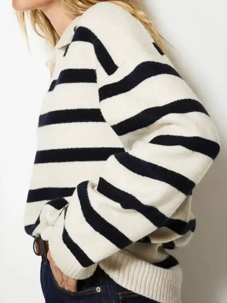 Striped Johnny Collar Long Sleeve Sweater - Update AvenueDaily EssentialsTrendsi10010094325648810010094325648874738c28 - 0e4a - 4fcb - 9297 - 9185e518ac6b - Max - OriginWhite