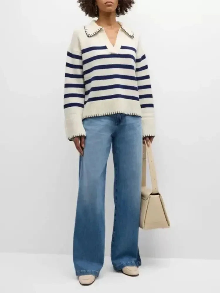 Striped Johnny Collar Sweater - Update AvenueDaily EssentialsTrendsi100100928585458100100928585458bacc57dcfade40c8a7d802dcaa2220ce - Max - OriginStripe