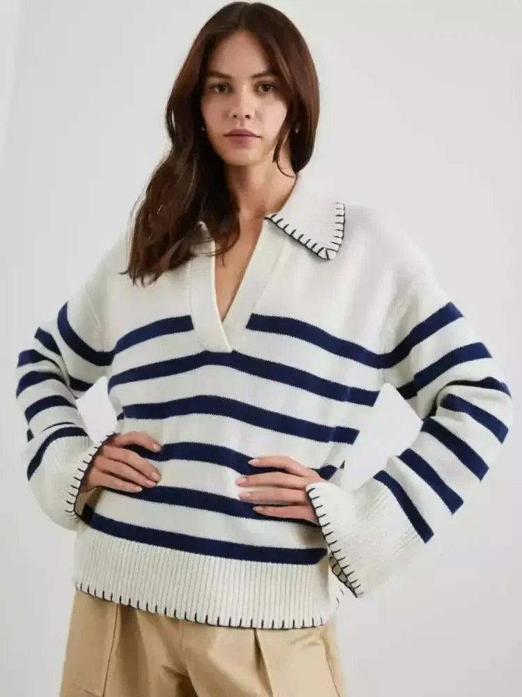 Striped Johnny Collar Sweater - Update AvenueDaily EssentialsTrendsi1001009285854581001009285854584d1cb639f6f3468e9ee3cd7f06dff981 - Max - OriginStripe