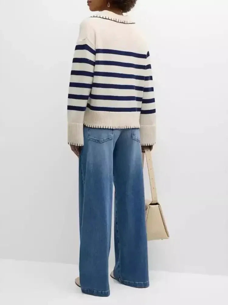 Striped Johnny Collar Sweater - Update AvenueDaily EssentialsTrendsi1001009285854581001009285854584d43a3cd1284407b8641aafc7852dd15 - Max - OriginStripe