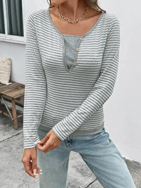 Striped Long Sleeve Casual T-Shirt - Update AvenueT-ShirtsTrendsi100100388413645100100388413645042b80454a4846bba43619913c8b7811 - Max - OriginLight Gray