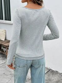 Striped Long Sleeve Casual T-Shirt - Update AvenueT-ShirtsTrendsi100100388413645100100388413645f69522e527844f72afe6c9ab97a4d3d3 - Max - OriginLight Gray
