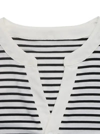 Striped Notched Short Sleeve T-Shirt - Update AvenueT-ShirtsTrendsi10010008290138810010008290138847cf52f6 - 1fad - 4648 - b939 - 1b2ff5de4b5f - Max - OriginBlack White