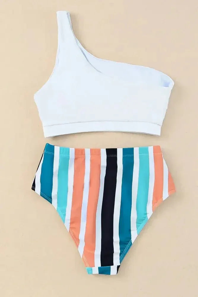 Striped One Shoulder Two - Piece Swim Set - Update AvenueTrendsi1001008767513751001008767513757f62cda7 - 4f1a - 406f - 9d2b - 56423f439db9 - MaxWhite