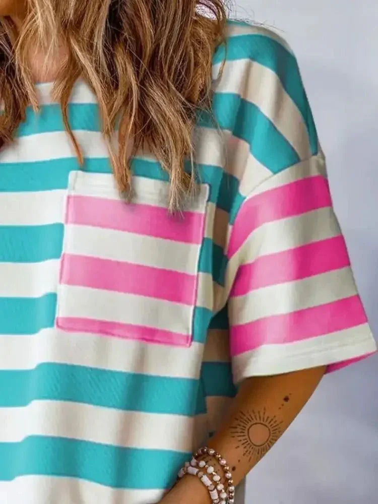Striped Oversized Short Sleeve T-Shirt - Update AvenueT-ShirtsTrendsi100100893324511100100893324511f6938c0b - 6a28 - 4079 - 938e - 52588df449e1 - Max - OriginBlue