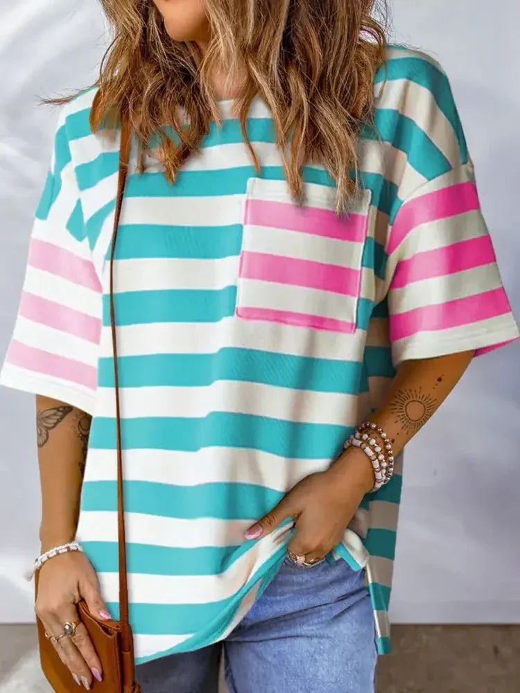 Striped Oversized Short Sleeve T-Shirt - Update AvenueT-ShirtsTrendsi1001008933245111001008933245115f7a2120 - 2093 - 45dc - a762 - a9c3a1416e66 - Max - OriginBlue