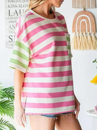 Striped Oversized Short Sleeve T-Shirt - Update AvenueT-ShirtsTrendsi100100893329294100100893329294688a26b3 - 93df - 4e77 - 84a7 - 32042e5c9201 - Max - OriginPink