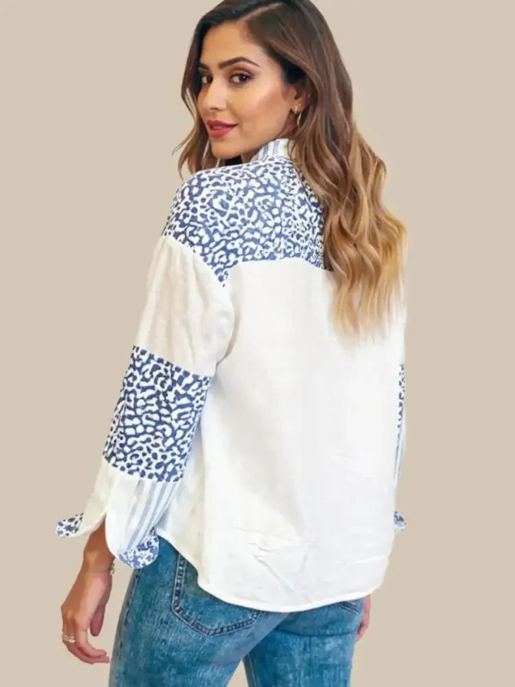 Striped Patchwork Button Down Shirt with Leopard Print Details - Update AvenueTrendsi1001008466711131001008466711132bd9989e - 6b9b - 4825 - 8018 - a27933920ed3 - Max - OriginLight Blue