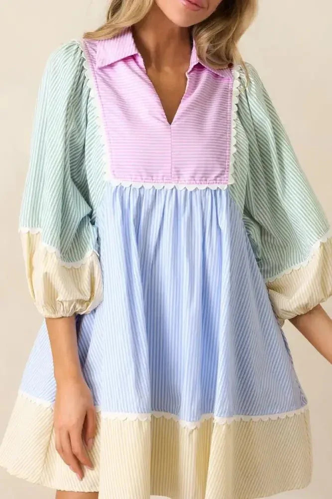 Striped Patchwork Ric Rac Puff Sleeve Collared Mini Dress - Update AvenueEffortless Elegance: DressesTrendsi100100493321025100100493321025fcc671d2 - afb3 - 4807 - 9113 - 708504b6bec0 - Max - OriginMulticolor