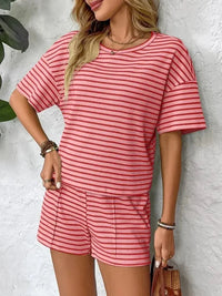 Striped Round Neck Short Sleeve Top and Shorts Set - Update AvenueVacation StyleTrendsi100100789786625100100789786625bd20d5e8 - c2c2 - 4ac6 - ab15 - b748bac6675b - MaxStrawberry