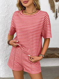 Striped Round Neck Short Sleeve Top and Shorts Set - Update AvenueVacation StyleTrendsi1001007897866251001007897866254eede1f4 - 9b18 - 4c20 - b848 - 66a871439965 - MaxStrawberry