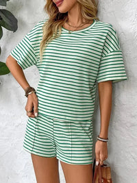 Striped Round Neck Short Sleeve Top and Shorts Set - Update AvenueVacation StyleTrendsi100100789787082100100789787082ca815512 - 6915 - 4bde - 9b93 - 5903975f8977 - MaxGreen