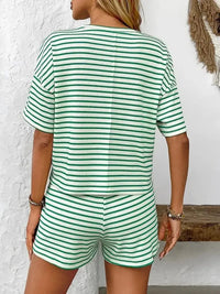 Striped Round Neck Short Sleeve Top and Shorts Set - Update AvenueVacation StyleTrendsi1001007897870821001007897870824f3b69e2 - 3770 - 4ee7 - 97ae - 7e75f86a1b49 - MaxGreen