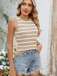Striped Round Neck Tank - Update AvenueTrendsi100100452230505100100452230505f3348959ce9e487a9e8cfb7efca54f58 - Max - OriginBlack