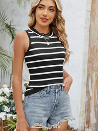 Striped Round Neck Tank - Update AvenueTrendsi1001004522305051001004522305053992c6ab68254dc4a847c8603e9adc9a - Max - OriginBlack