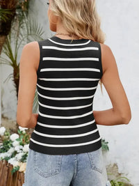 Striped Round Neck Tank - Update AvenueTrendsi1001004522330281001004522330285e0e5441aff64c05a787f121adc2110c - Max - OriginWhite
