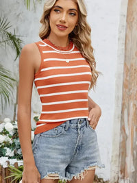Striped Round Neck Tank - Update AvenueTrendsi100100452235694100100452235694953e3d382a6c4f9a90496d55edabb1b8 - Max - OriginOrange
