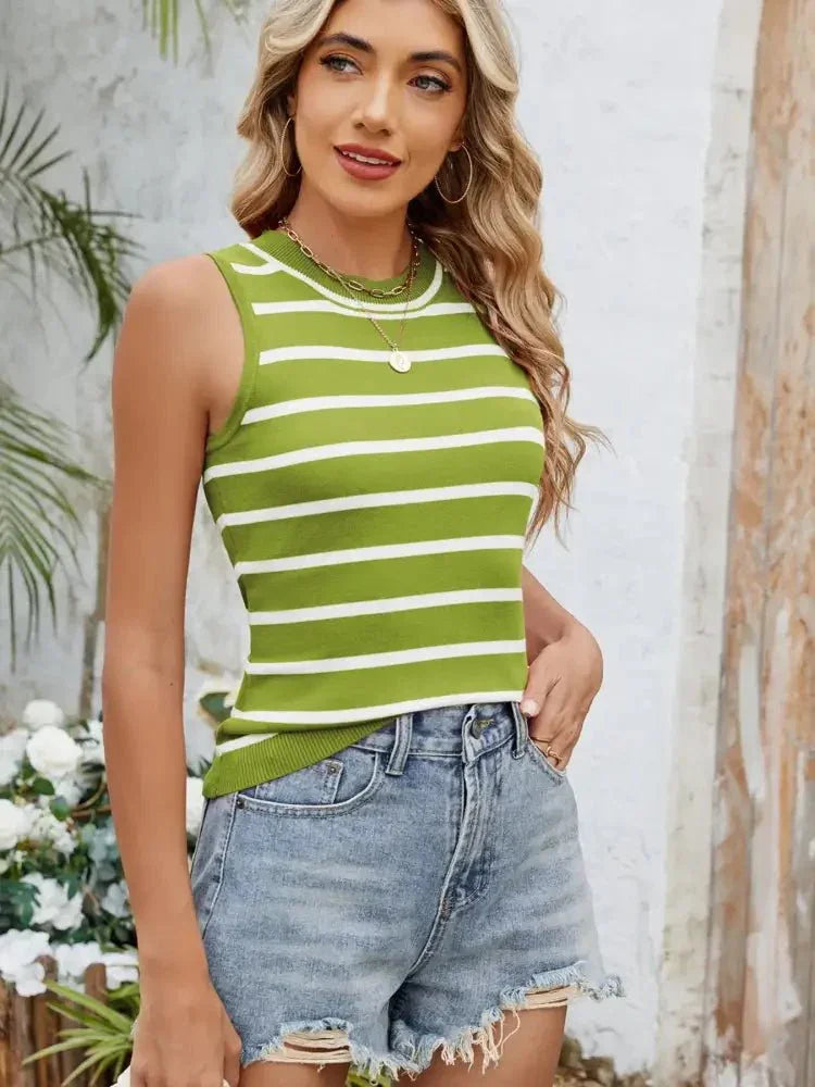 Striped Round Neck Tank - Update AvenueTrendsi100100452235761100100452235761b08ceba8983844c49888849d1dc300d0 - Max - OriginLime