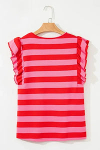 Striped Ruffle Sleeve Summer T-Shirt - Update AvenueT-ShirtsTrendsi100100593491726100100593491726ffc5d10c - cdc2 - 443a - a45d - 5a5b2387cc49 - Max - OriginStrawberry