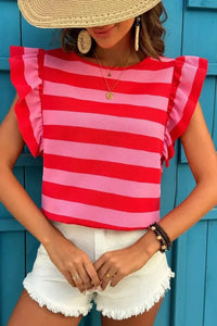 Striped Ruffle Sleeve Summer T-Shirt - Update AvenueT-ShirtsTrendsi100100593491726100100593491726a4b72e3d - ec3f - 4043 - a779 - 32969d996bb3 - Max - OriginStrawberry